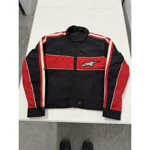 Alpinestars Mens Motorcycle Jacket Black Red White‎ Logo Racing Style
